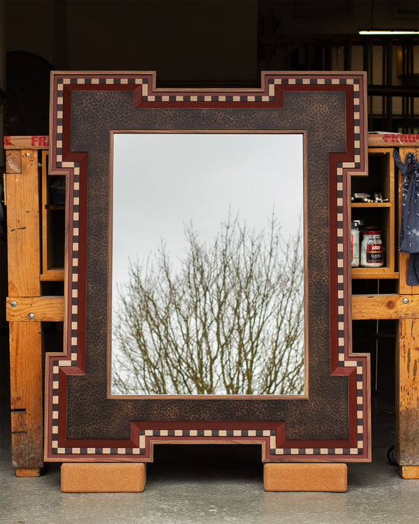 Beaten Bronze Key Corner Mirror