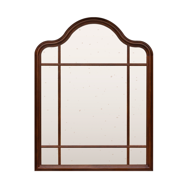 Shaped Overmantle Wooden Mirror