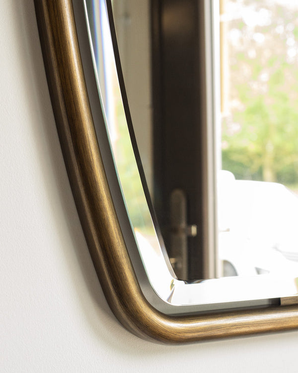 Light Brushed Brass Bevelled Mirror