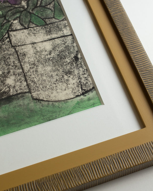 Purple Poinsettias in a Combed Frame