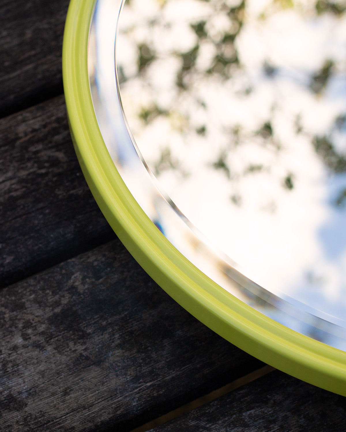 Neon Yellow Double Bullnose Round Mirror – Patrick Ireland Frames