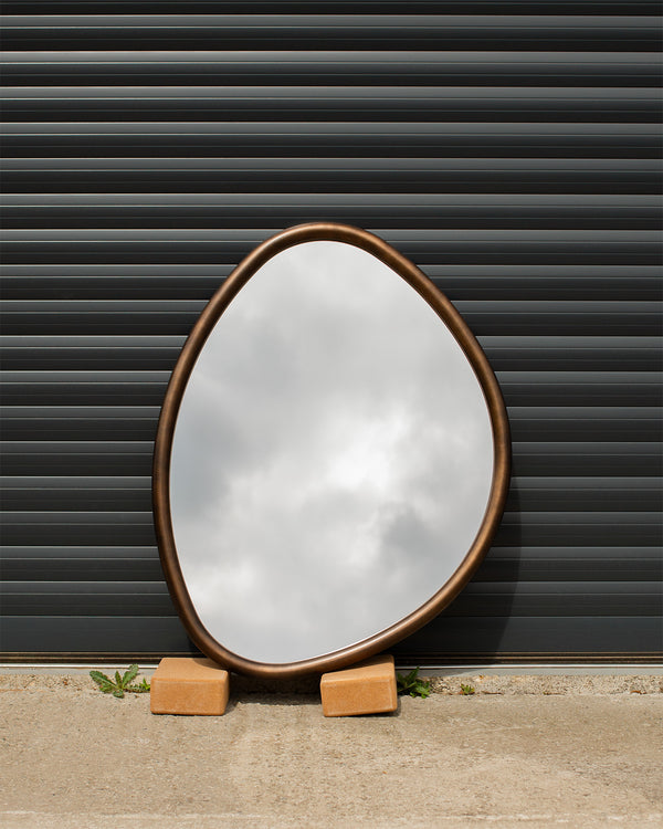Shaped Cushion Frame Bronze Mirror