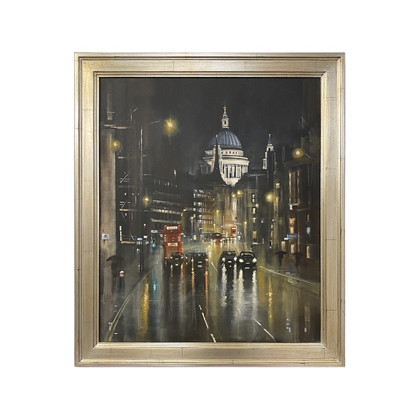 Oil Painting of St Paul's Cathedral at Night