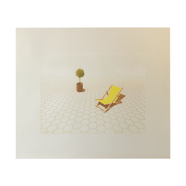 Philip Solly - Study of a Deck Chair and Potted Plant