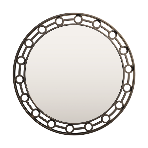 Powder Coated Round Mirror with Circular Cut-Outs