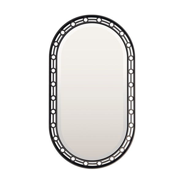 Powder Coated Pill Shaped Mirror with Circular Cut-Outs