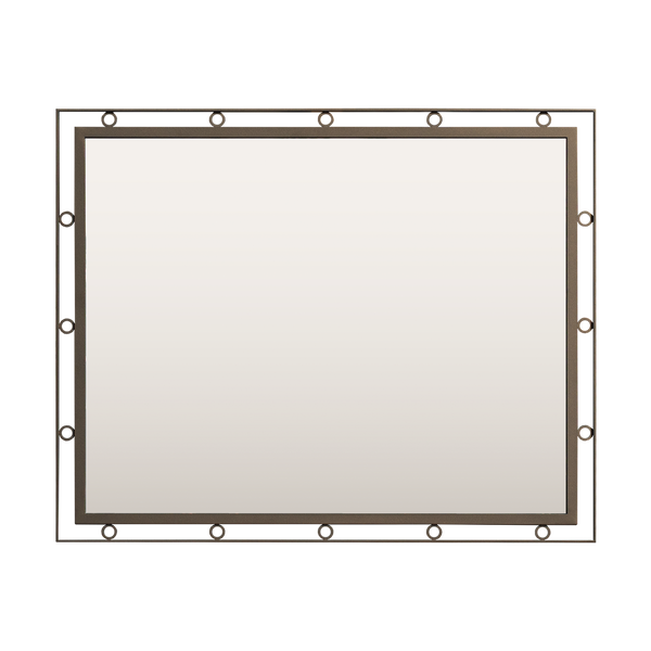 Powder-Coated Rectangular Mirror with Circular Cut-Outs