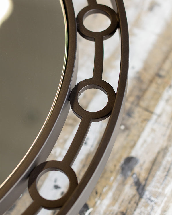 Powder Coated Round Mirror with Circular Cut-Outs