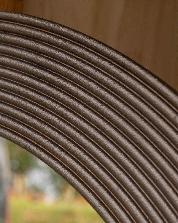 Round Metal Reeded Mirror