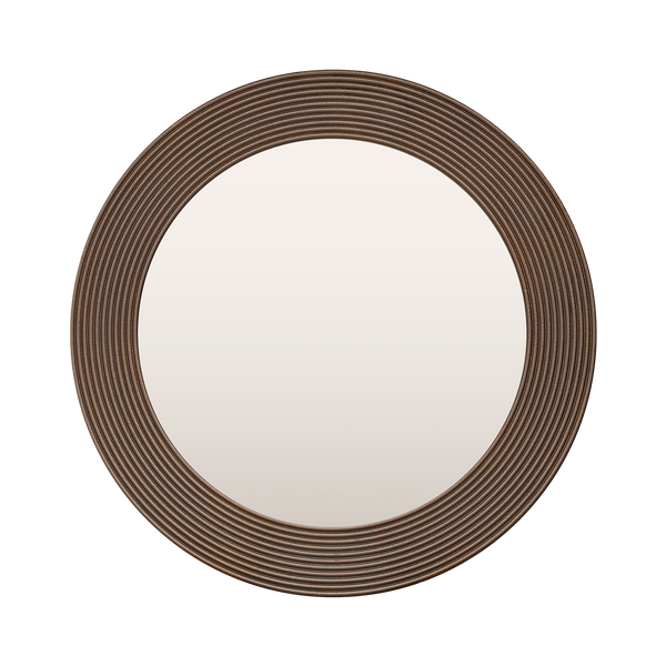 Round Metal Reeded Mirror
