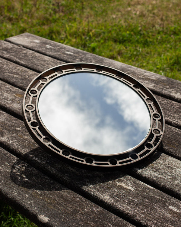 Powder Coated Round Mirror with Circular Cut-Outs