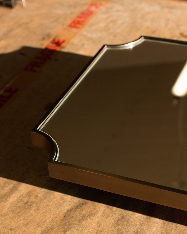 Bronze Scallop Corner Mirror