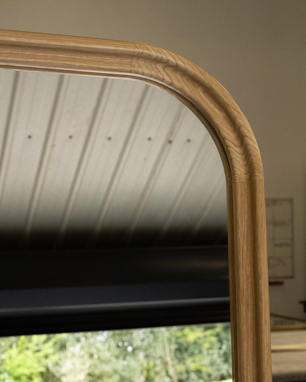 Shaped Oak Tall Mirror