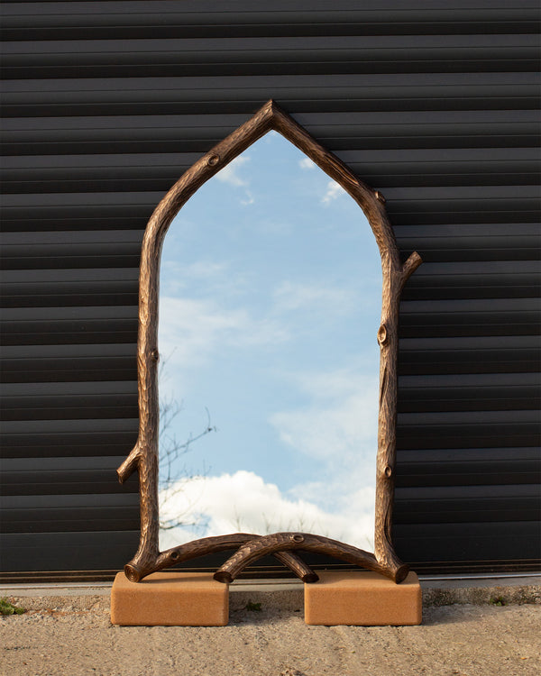 Hand-Carved Branch Mirror