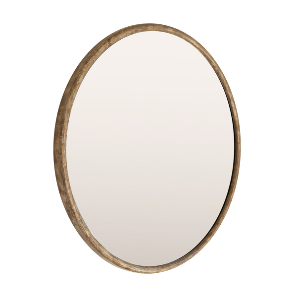 Silver Bark Round Mirror