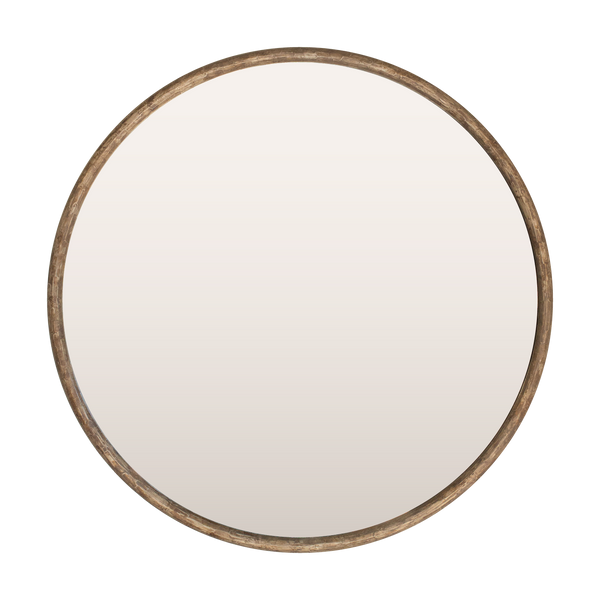 Silver Bark Round Mirror