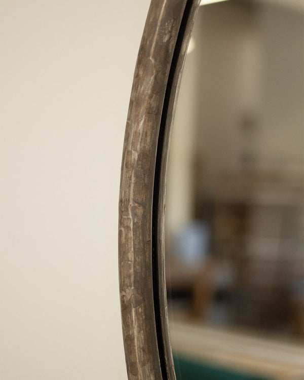 Silver Bark Round Mirror