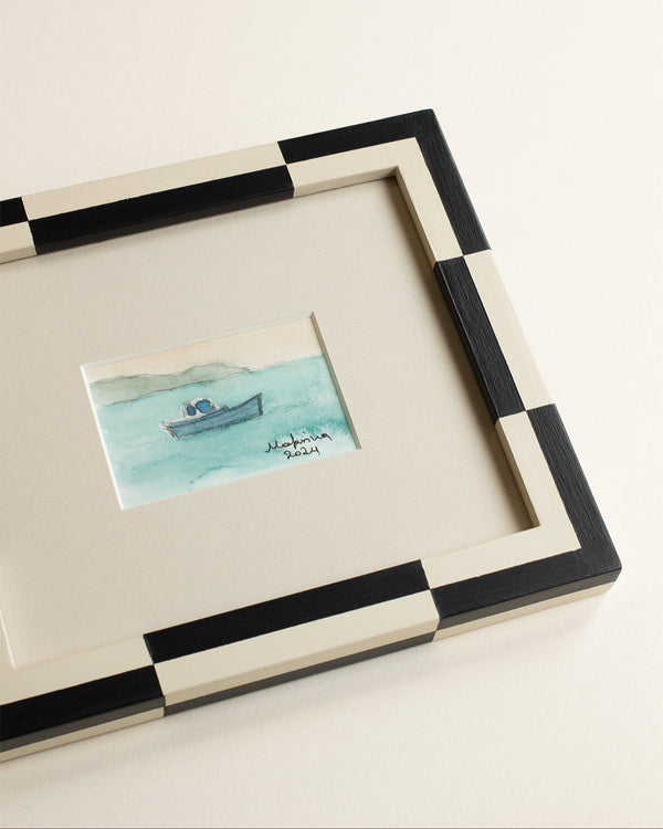 Watercolour in a Small Chequered Frame