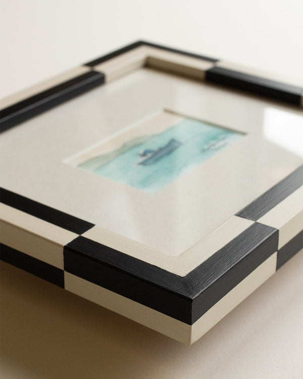 Watercolour in a Small Chequered Frame