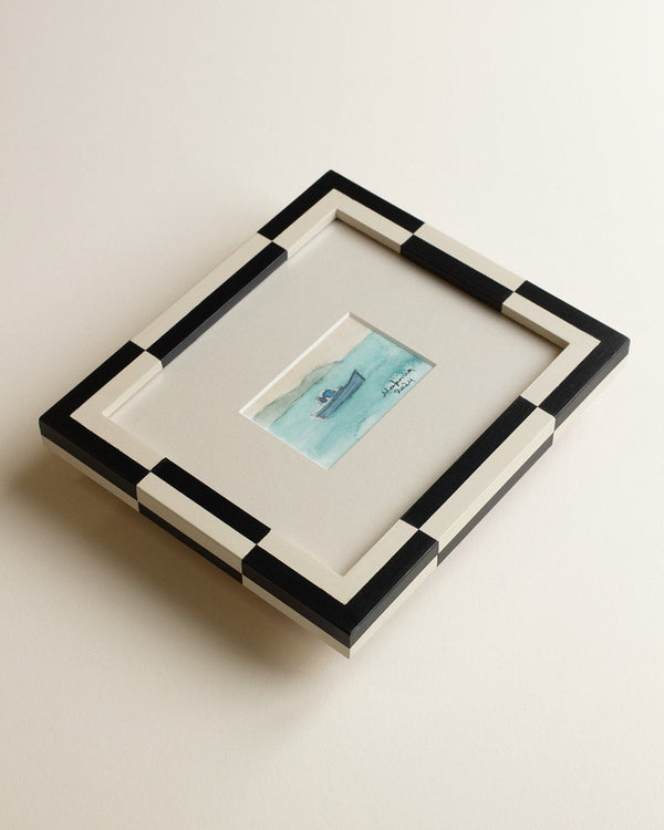 Watercolour in a Small Chequered Frame