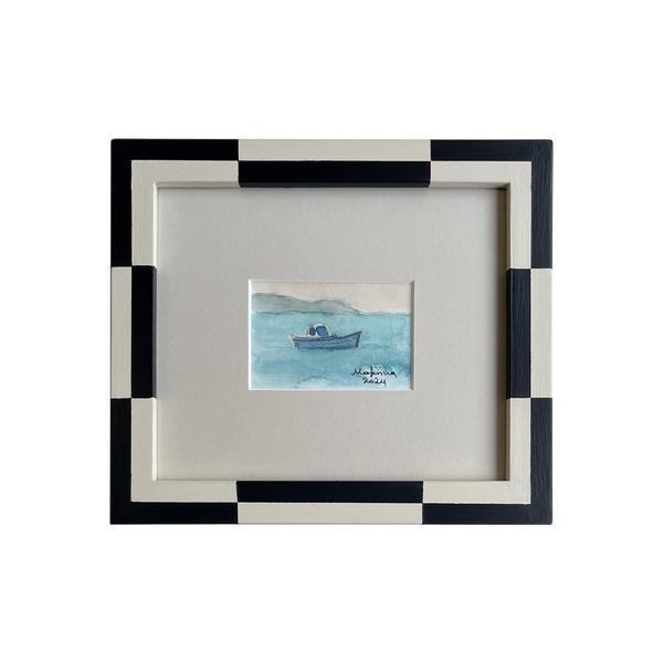 Watercolour in a Small Chequered Frame