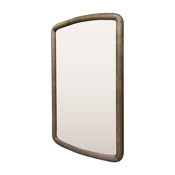 Stained Oak Rounded Mirror