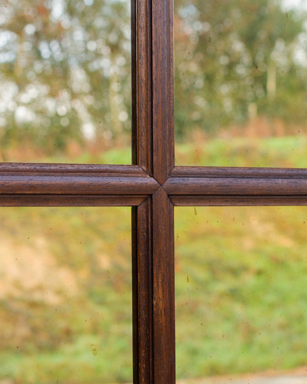Shaped Overmantle Wooden Mirror