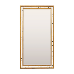 A mockup of a mirror with an antique gold frame with Venetian mirror glass inlay and a low iron bevelled central mirror. 