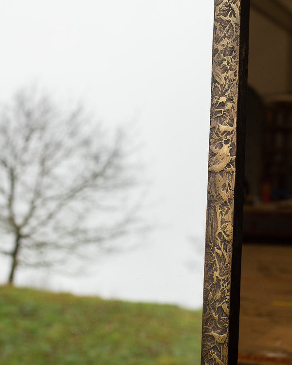 Textured Brass Rectangular Mirror