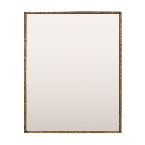 Textured Brass Rectangular Mirror