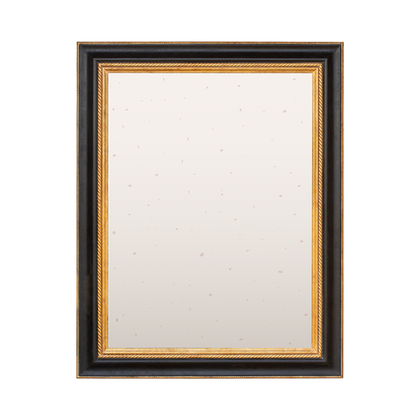 Distressed and Lightly Textured Black and Gold Mirror
