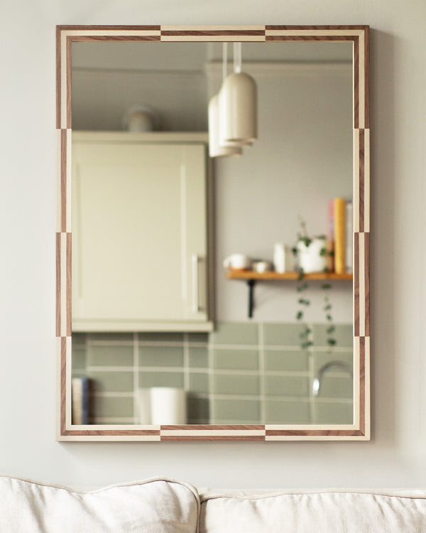 Chequered Veneer Mirror
