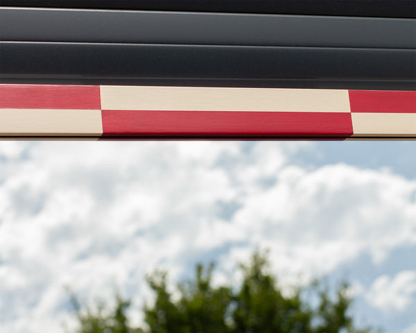 Red and Off-White Chequered Mirror