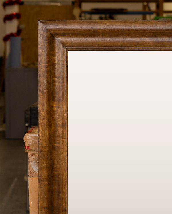 Walnut Stained Timber TV Mirror