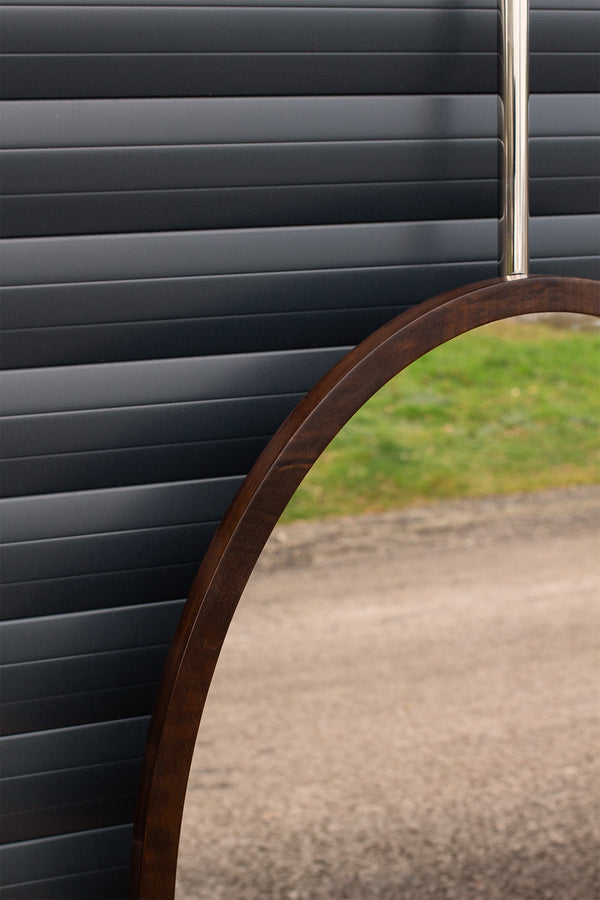 Walnut Veneer Stained Oval Mirrors