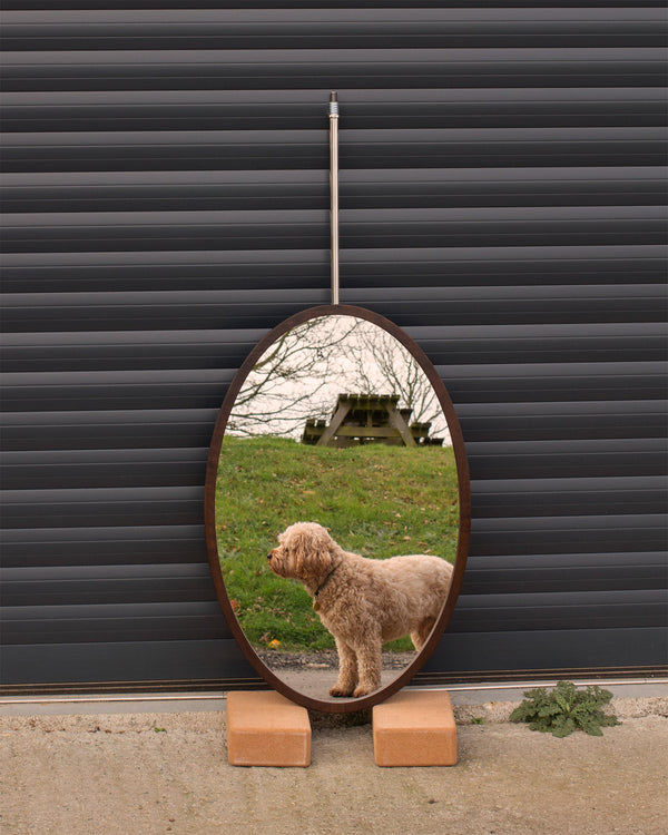 Walnut Veneer Stained Oval Mirrors