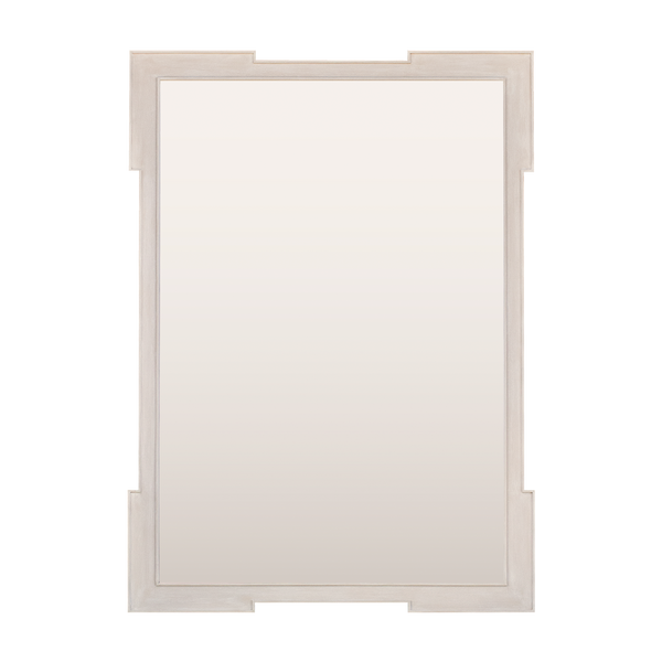 White Stained Key Corner Mirror